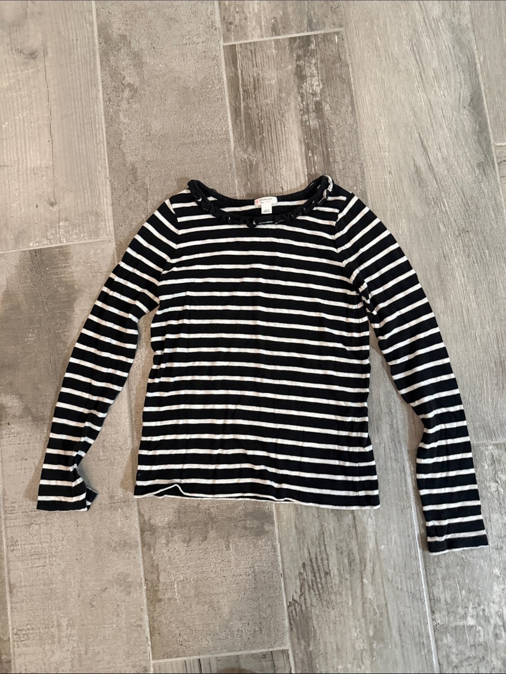Crewcuts Black & White Striped Long-Sleeve Tee